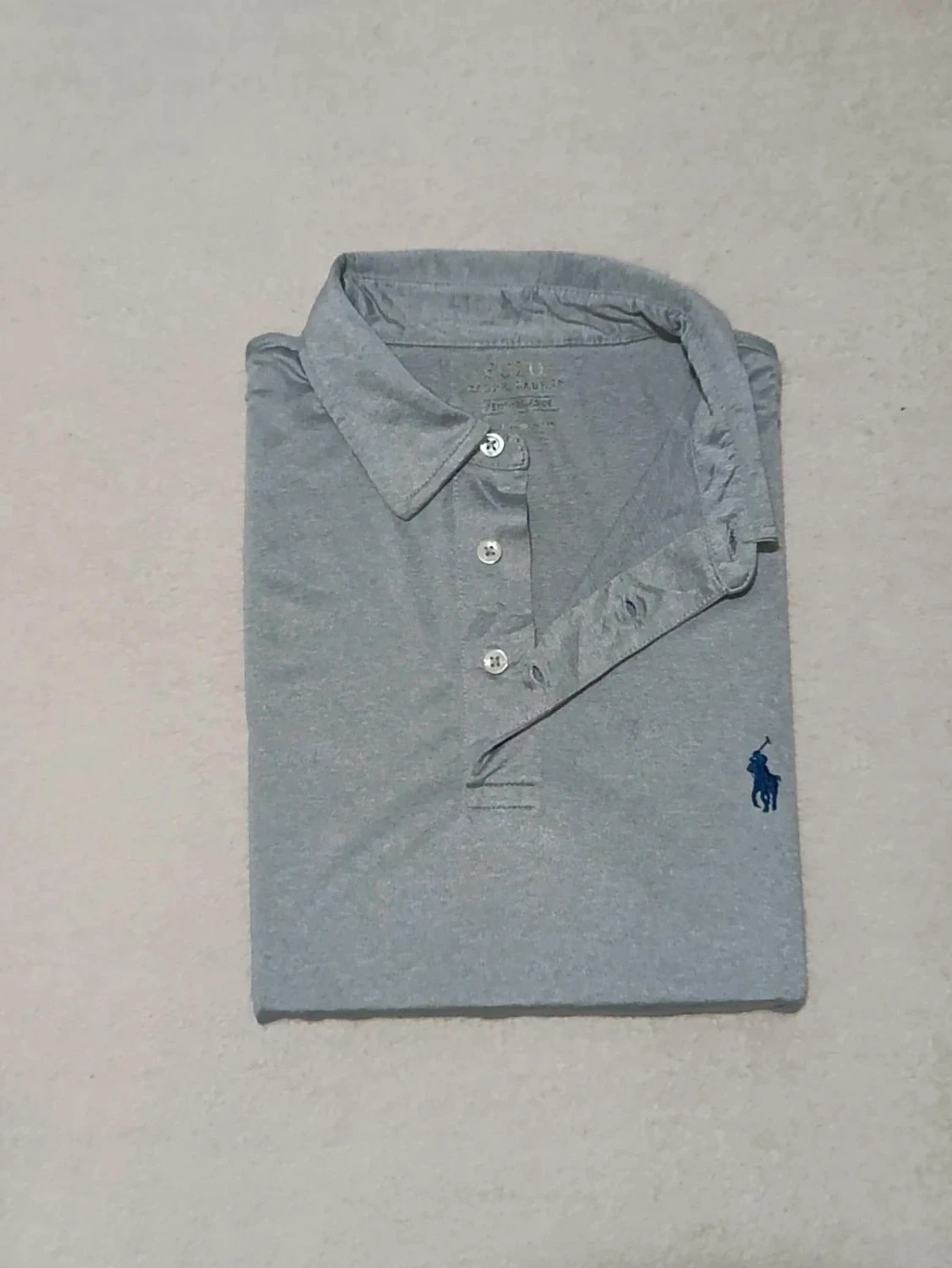 Polo Ralph Lauren Performance grijs geribbeld Geborduurd logo Maat M – photo 2